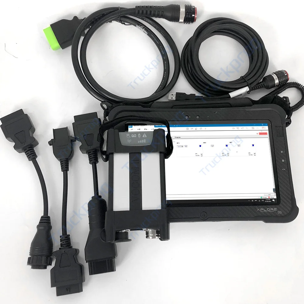 Xplore Tablet Vocom II 88890400 Heavy Duty Truck excavator OBD 2 scanner Cable VOCOM2 Interface SSD Diagnose Diagnostic Tool