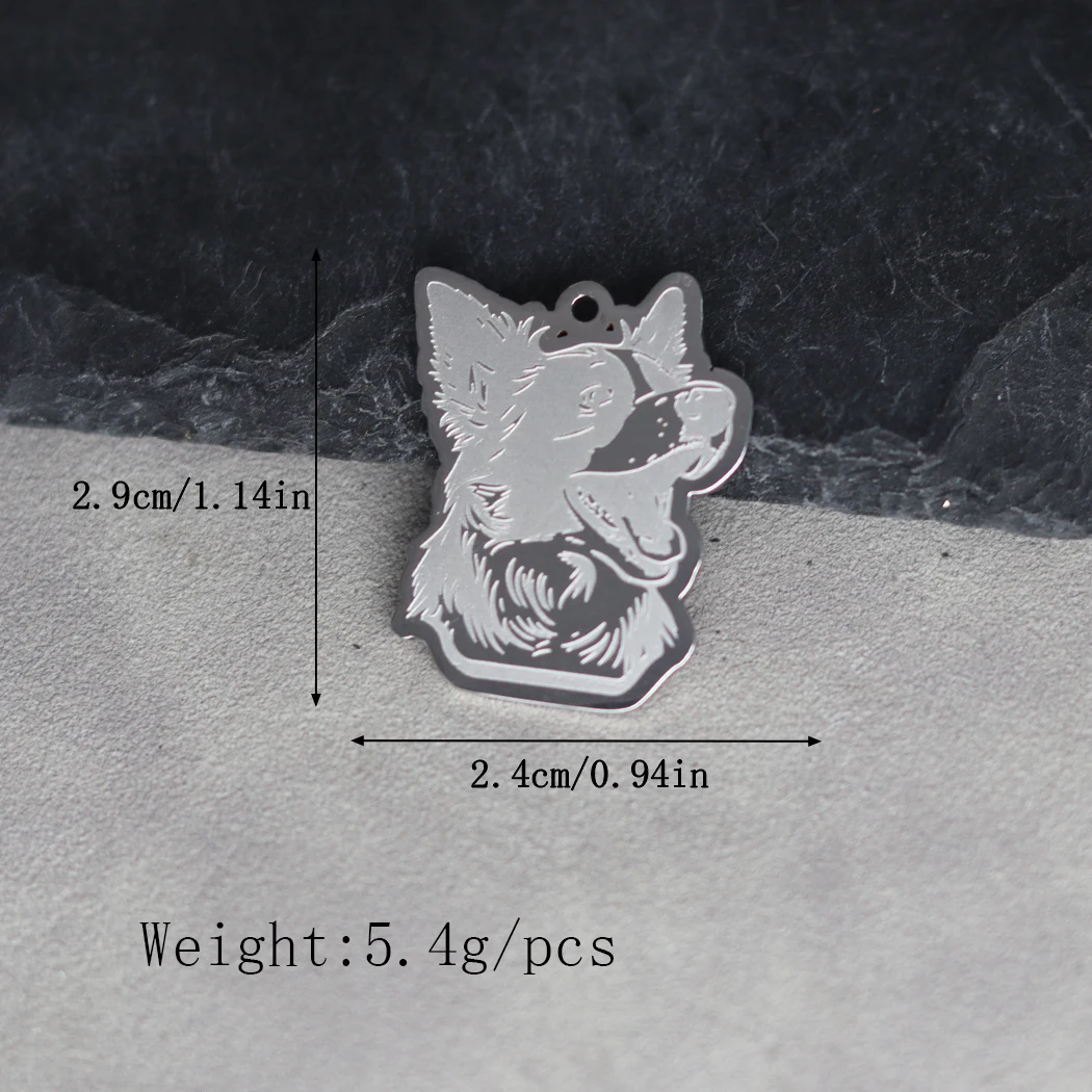 2pcs Cartoon Border Collie Dog Charms Animal Pendant For DIY Handmade Necklaces Jewelry Making Accessories