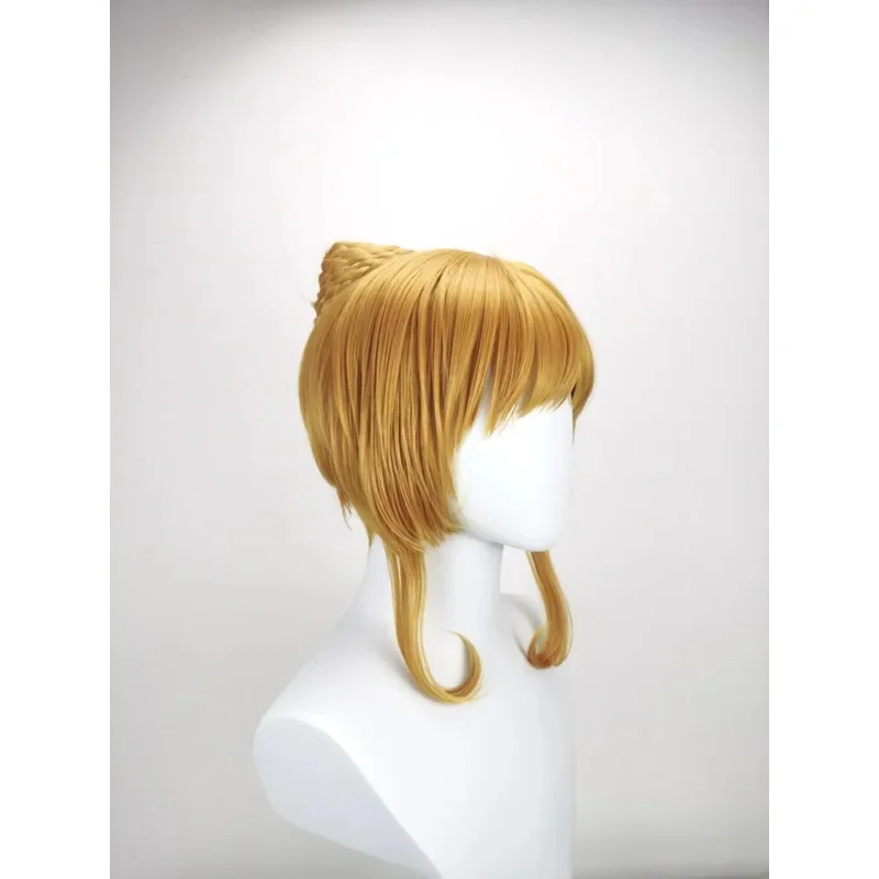 Peluca de cosplay Beatrice Umineko When They Cry, pelo rubio dorado con trenzas dobles FD1;6