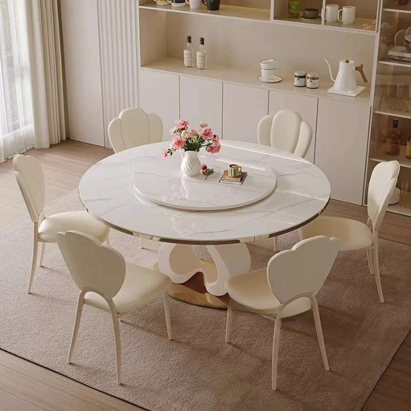 Design Luxus-Esstisch in Weiß für 6 Personen, moderner nordischer runder Esstisch für Wohnzimmer, Restaurant, Tavoli Da Pranzo Möbel