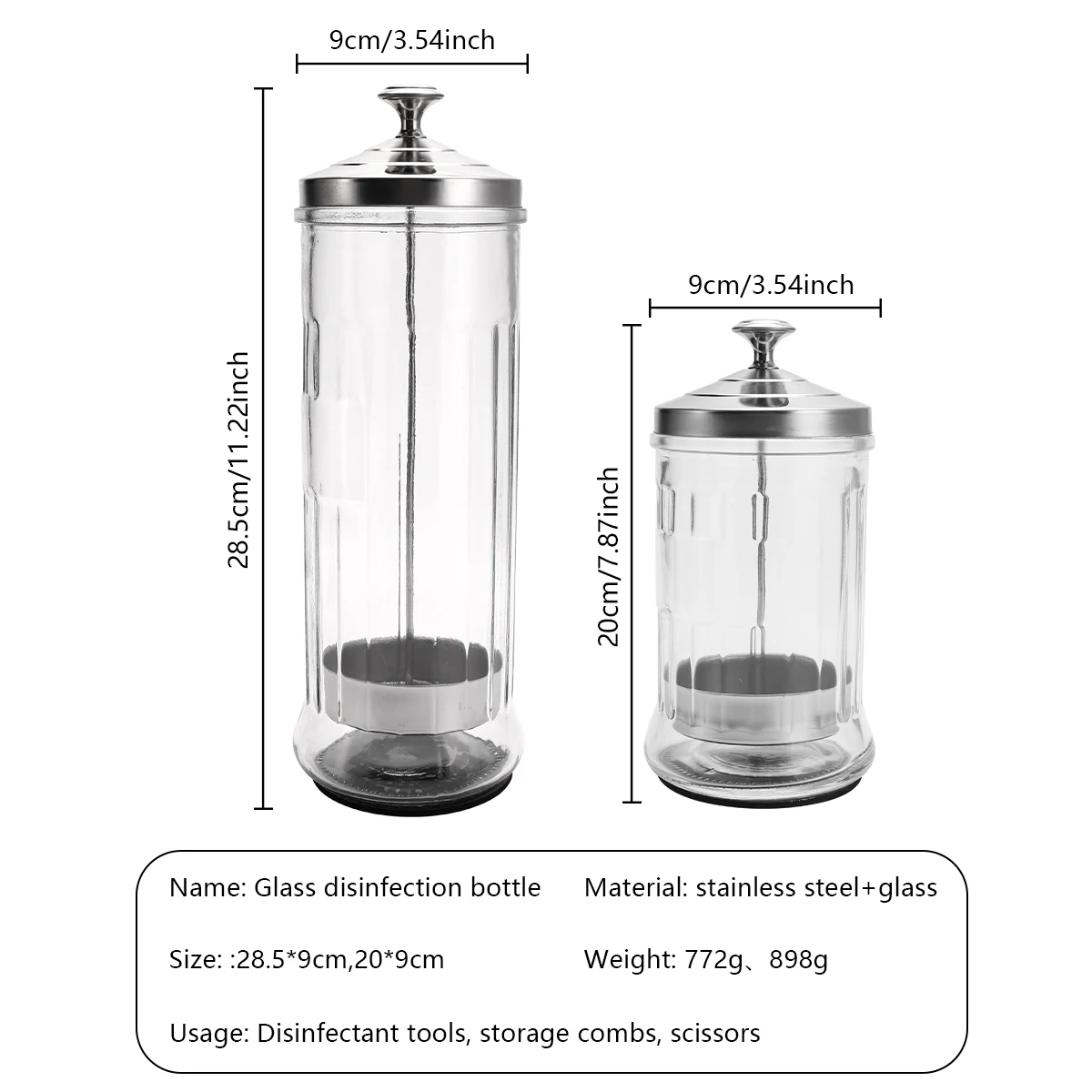 Beauty Manicurist Stainless Steel Filter Clean Sterilization Container Barber Tools Disinfection Jar Beauty Hair Salon Supplies