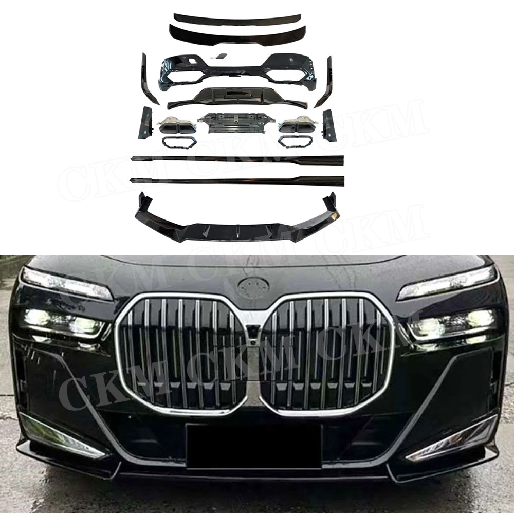 

CKMUUER для BMW 7 серии G70 Sport 2023 + комплекты кузова автомобиля, передняя губа, задний бампер, диффузор, насадки на выхлопную трубу, боковые юбки, задний спойлер