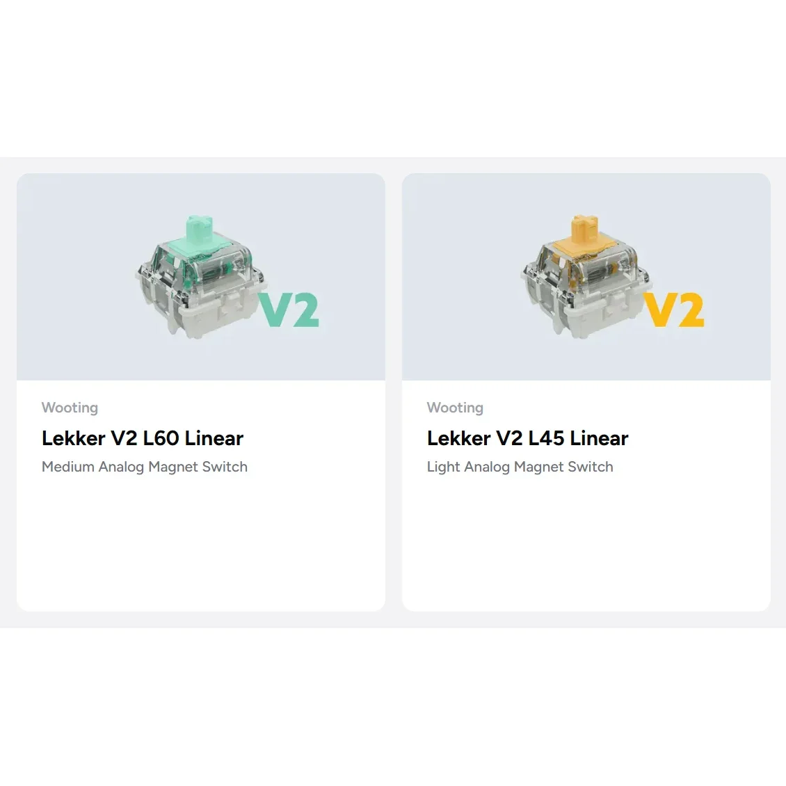 Wooting Lekker V2 Magnetic Switch for Magnetic Keyboard Gaming Office linear switch L45cN-L60cN