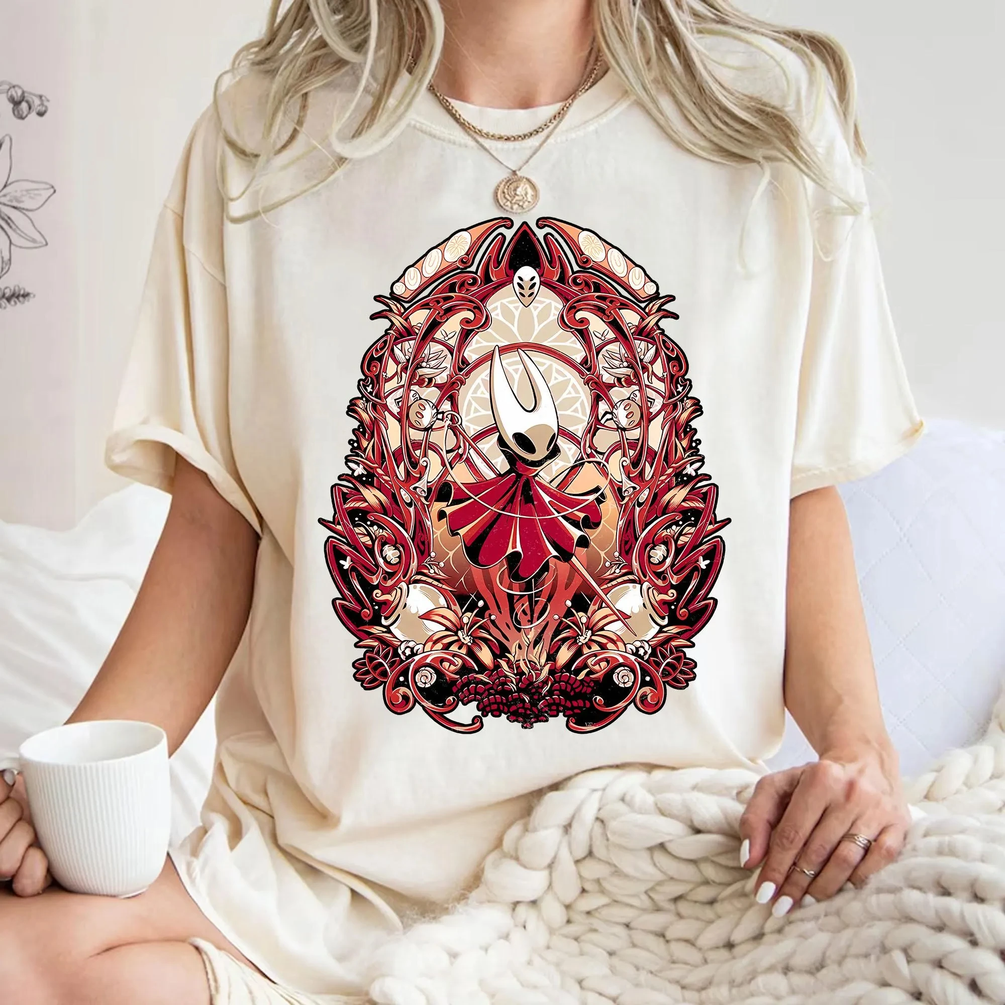 Hollow Knight Printed T-Shirt Women Men Oversized Y2K Metroidvania Video Game Metalhead Fan Gift Vintage Apparel Short Sleeve