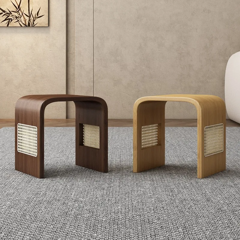 High-end Simple home change shoe stool, integrated shoe stool at the door, household seated or rattan stool, household low stool