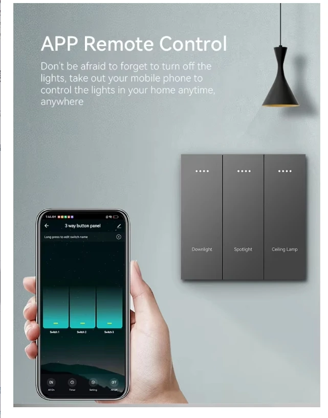 2022 Nuovo interruttore wireless Zigbee per l'automazione domestica intelligente con controllo APP Smart Life e tensione massima 250 V Corrente massima 10 A