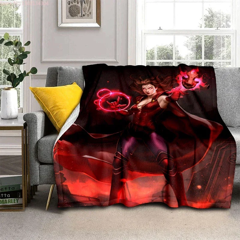 Scarlet Witch Printed Blanket Flannel Warmth Soft  Travel  Picnic bed linings