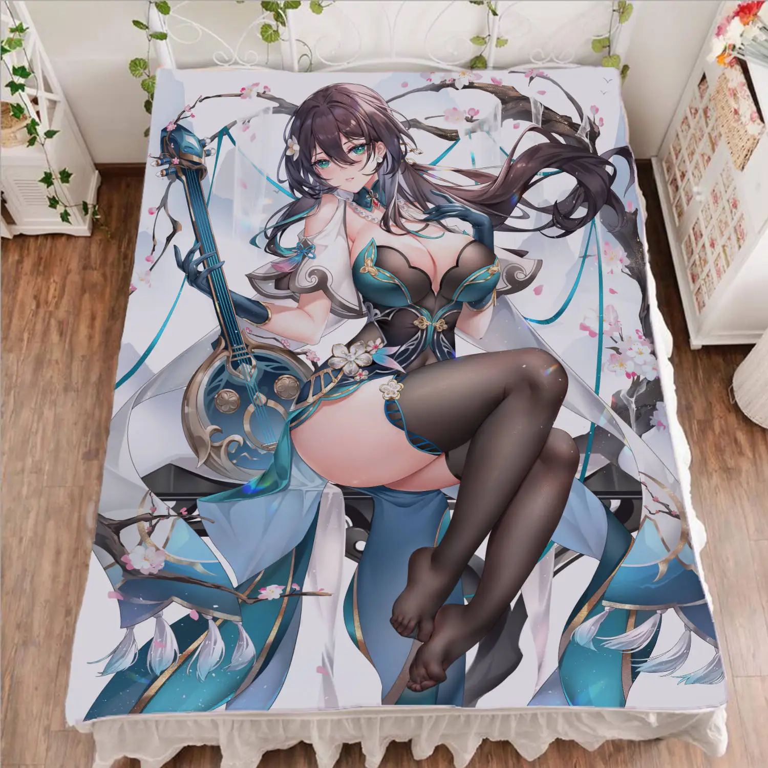 

150x200cm Animation Honkai Ruan Mei Bed Sheet Anime Duvet Cover Suu Custom Warm Flannel Blanket