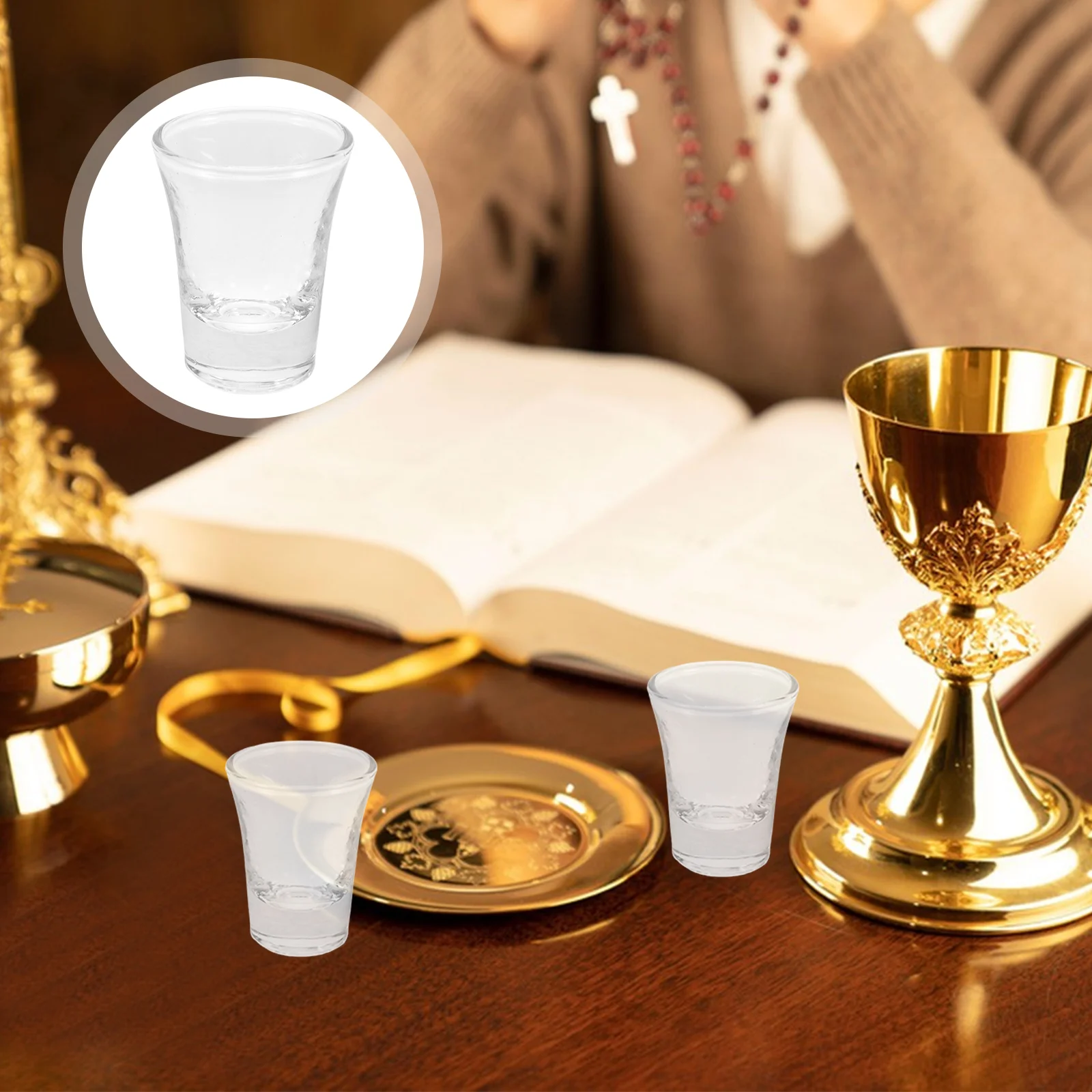 

24 Pcs Glass Holy Communion Cups Chalice Church Supplies Fits Standard Trays Elegant Design For Religious