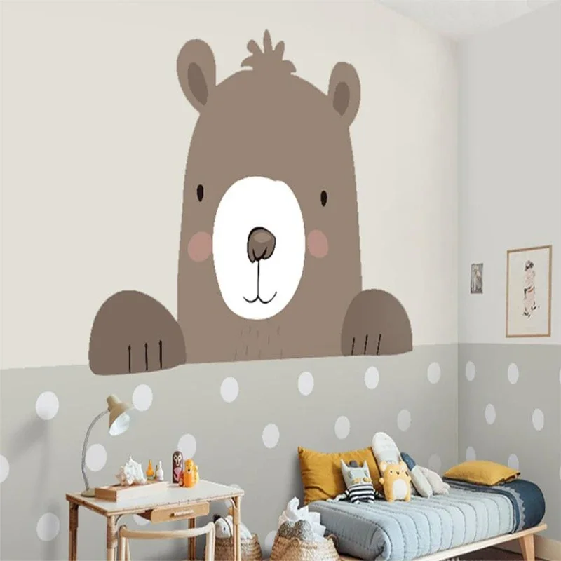 custom mural environmental protection Cartoon wallpaper children's room bedroom simple modern wall paper 3D Nordic TV background