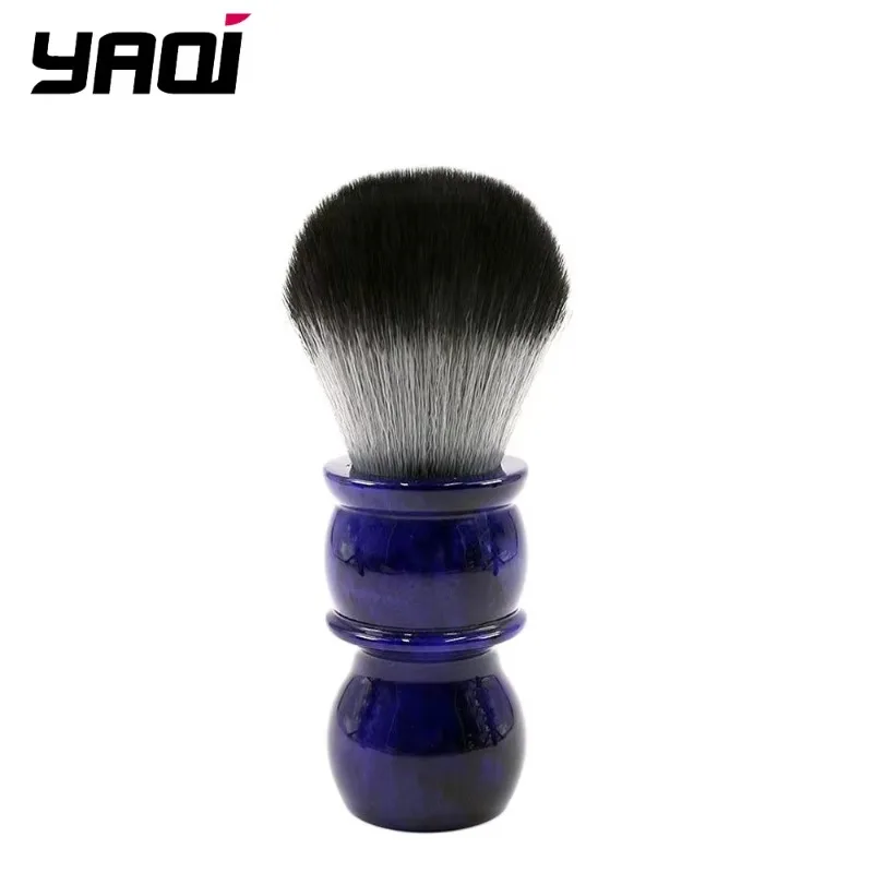 Yaqi Timber Wolf Color 26MM Synthetic Hair Deep Blue Handle Shaving Brush For Mens Comfortable Shaving Grooming Essential Tool