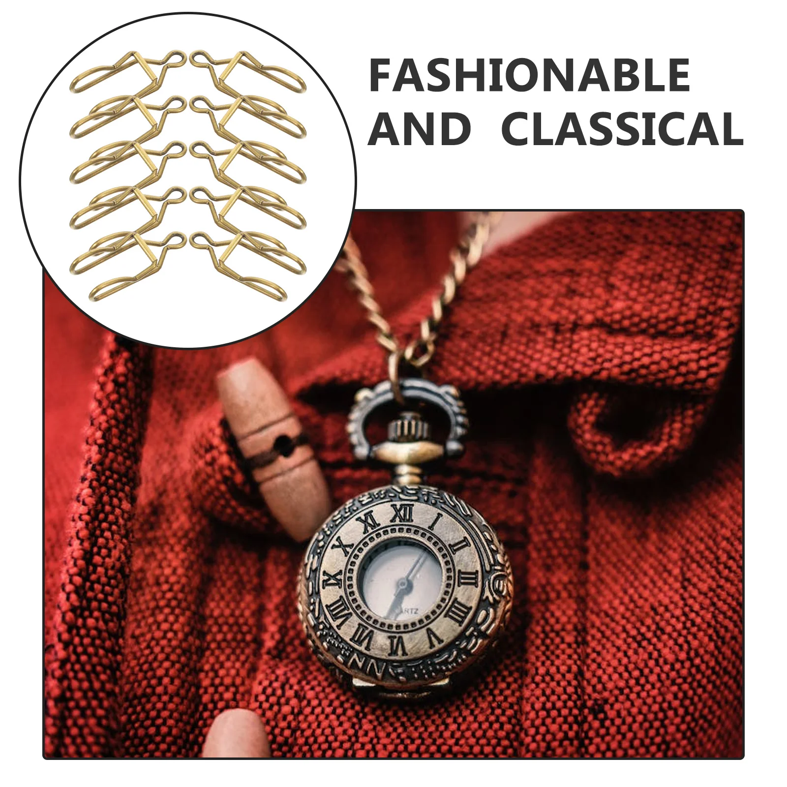

50Pcs Watch Chain Clasps Iron Material Durable Clips for DIY Pocket Watch Chain Accessories Iron Claps DIY Craft Clips