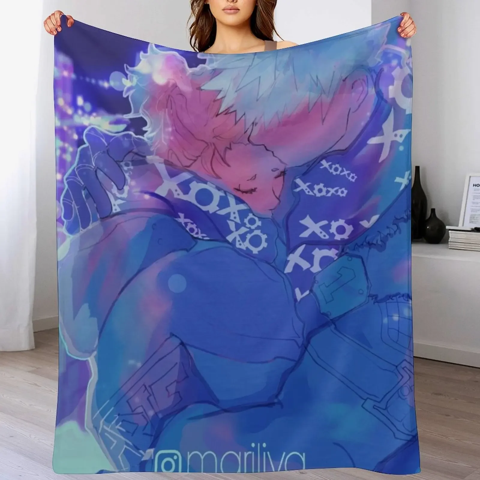 

xoxo5 - Kiribaku Throw Blanket Flannels Camping Flannel for babies Blankets