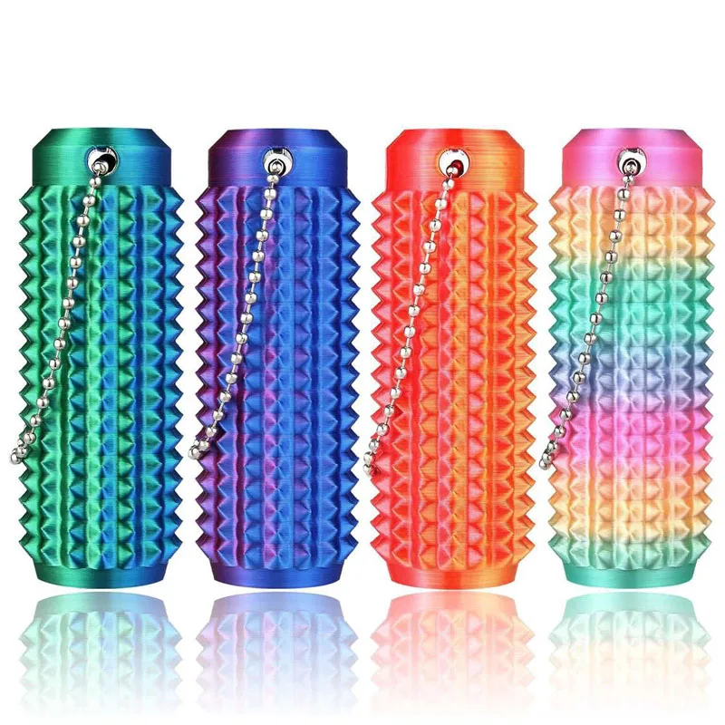 Novelty 3D Printed Rotatable Fidget Roller Spiky Grippie Stim Keychain For Anxiety Relief ADHD Autism Boost Focus Office Fun