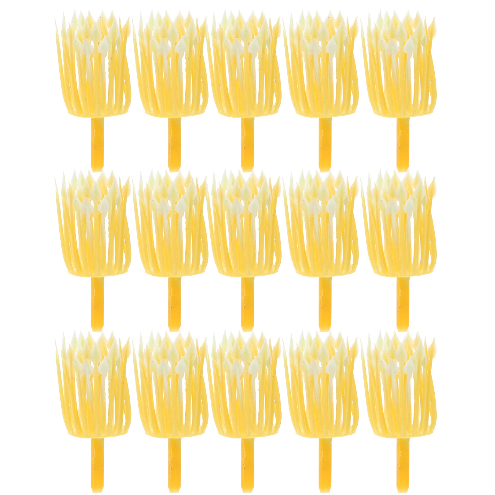 30 قطعة من الزهور المحاكاة للسبع البلاستيكية الواقعية DIY الزهور الاصطناعية لصنع البطاقات إكليل القصاصات باللون الأصفر