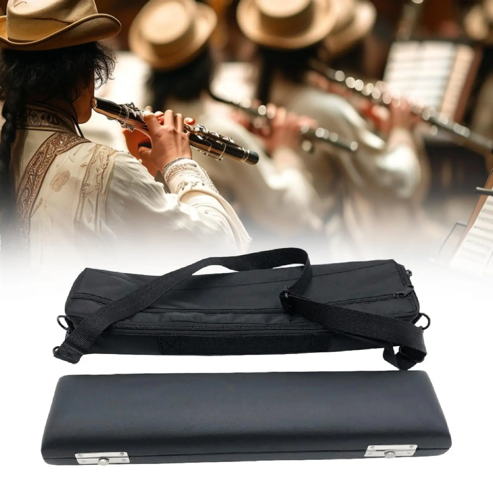 Flute Case Music Instruments Bag Sturdy Multifunctional Multifunctional Players Lightweight Professional Flute Carrying Bag