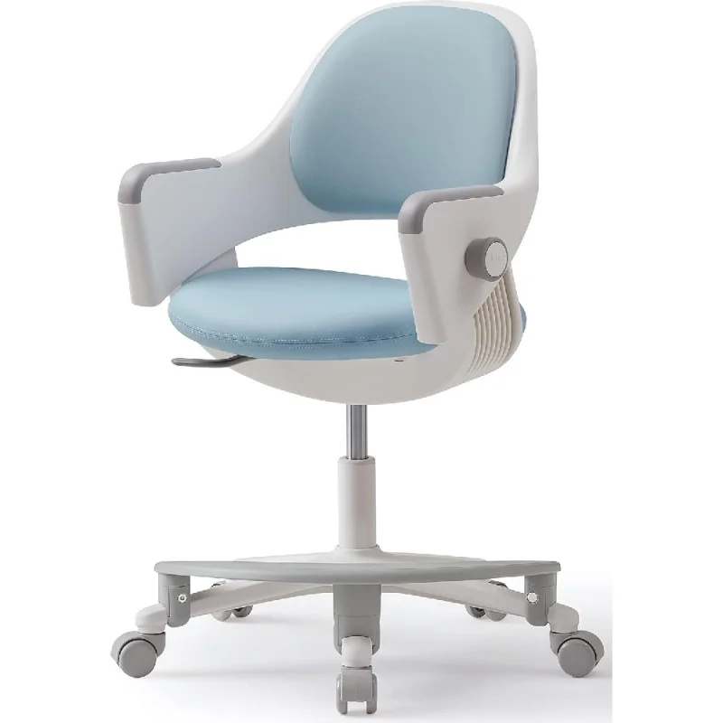 

Kids Desk Chair : Ergonomic Kids Chair with Footrest, 4-Step Growing Function, Adjustable Seat Height, Sit-Locking Casters