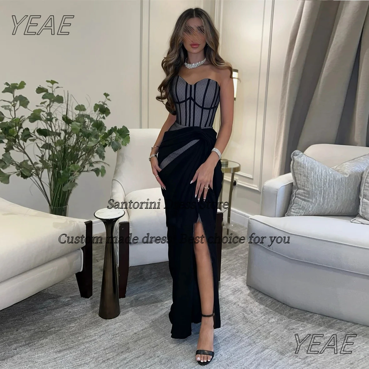 

Санторини по индивидуальному заказу, длинные платья для выпускного вечера с разрезом по бокам, милое сексуальное платье сзади, женские вечерние платья для коктейльной вечеринки