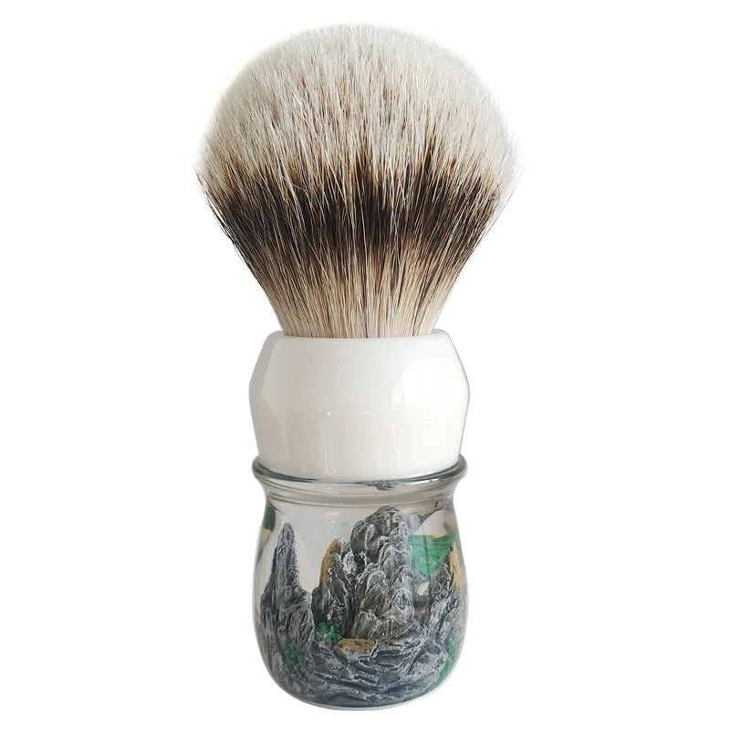 

Dscosmetic high mountain silvertip badger hair shaving brush with resin handle for man wet shaving