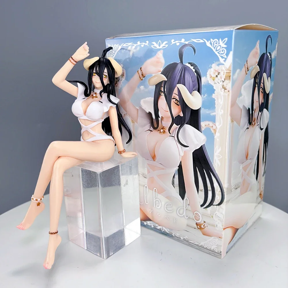 Aixlan Overlord Amine Figure Albedo 16cm Sexy Swimsuit Girl Pressing Cup Surface PVC Action Figure Collectible Model Toys Gift