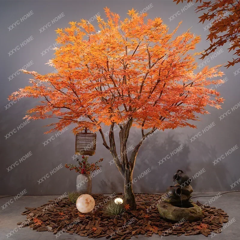 

JYA12PArtificial Maple Tree Fake Red Maple Tree Large Shopping Mall Hotel Green Plant Fake Trees