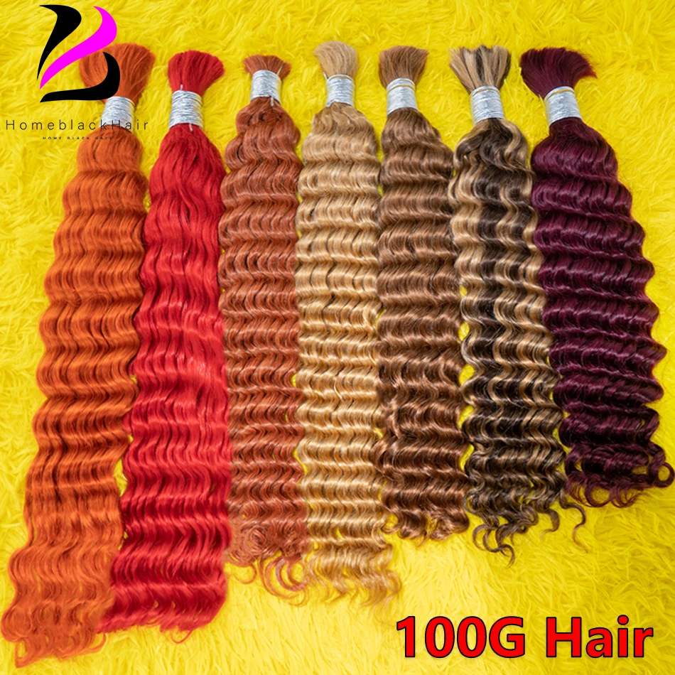 100g Remy Bulk Human Hair Pre-Colored Vietnamese Deep Wave Bulk Human Hair No Weft 18 To 30 Inch Bulk Hair Extension Braids