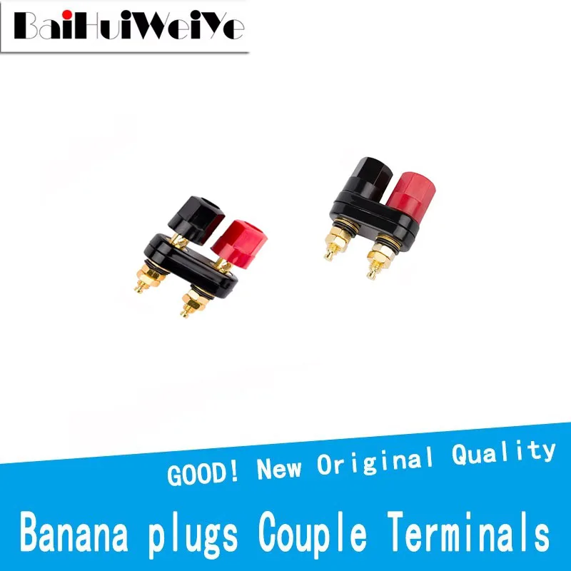 1Pcs Banana plugs Couple Terminals Red Black Connector Amplifier Terminal Binding Post Banana Speaker Plug Jack
