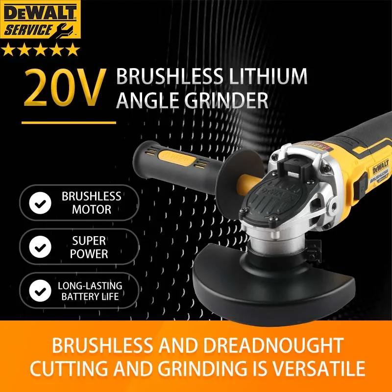 

Dewalt DCG405 125mm Flat Head Cordless Electric Angle Grinder 18V Lithium Battery Brushless Tools Cutting Machine Power Tool