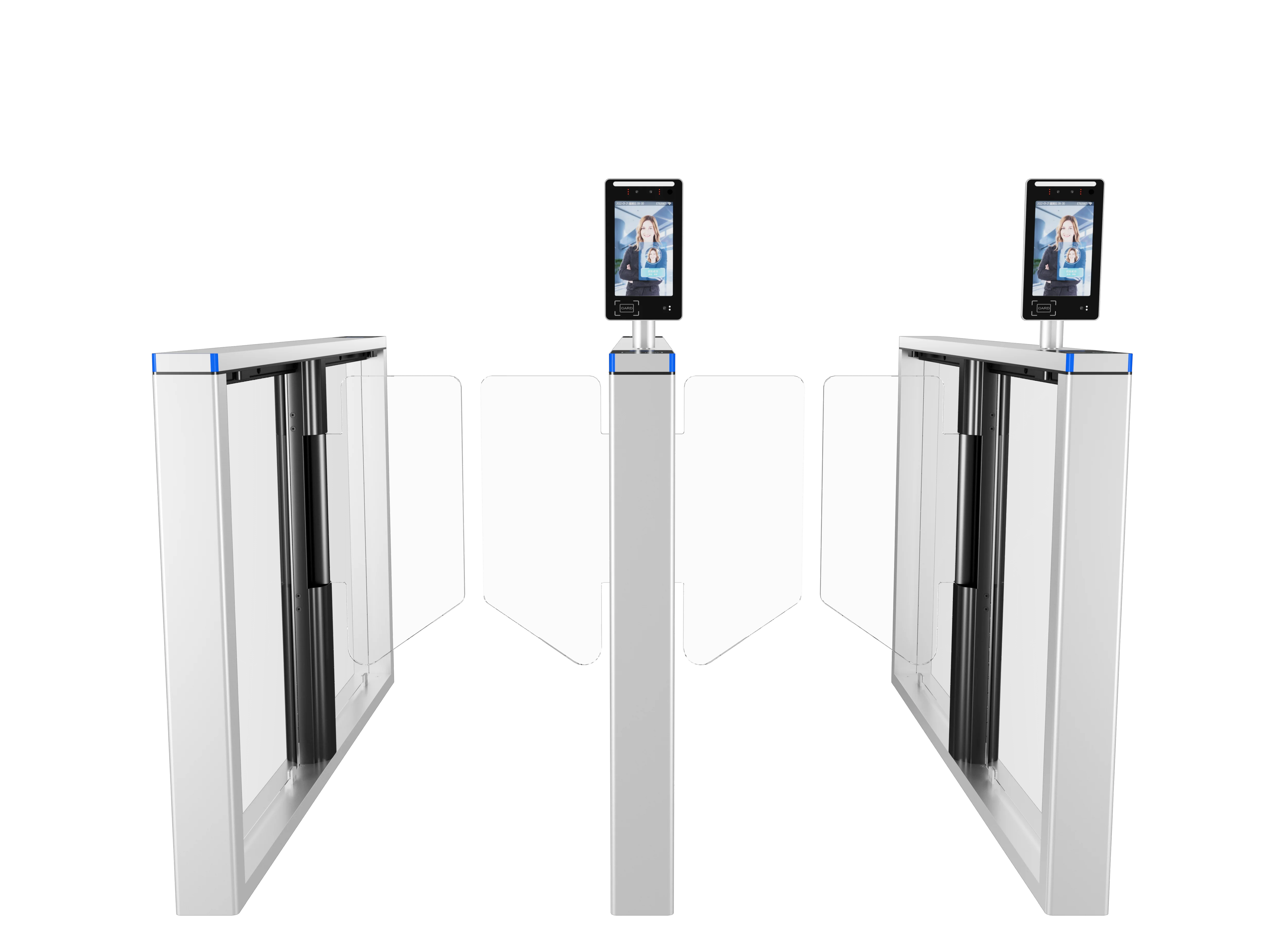 Factory Price Aluminum Alloy Waterproof Security Swing Turnstile Speed Gate with Three different passing Ambience Light