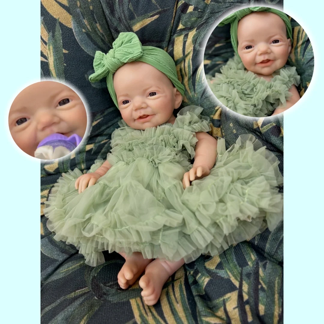 

18-дюймовая мягкая однотонная силиконовая кукла Bebe Reborn с открытым ртом Чарли с окрашенной кожей, моющаяся кукла Reborn Girl