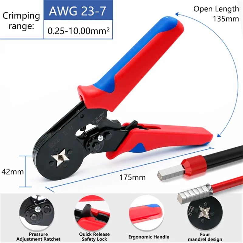 Rohr Terminal Crimpen Zangen HSC8 6-4 Crimper Draht Mini Ferrule Crimper Werkzeuge Haushalt Elektrische Kit Mit 1200 stücke Terminal – Detail 1
