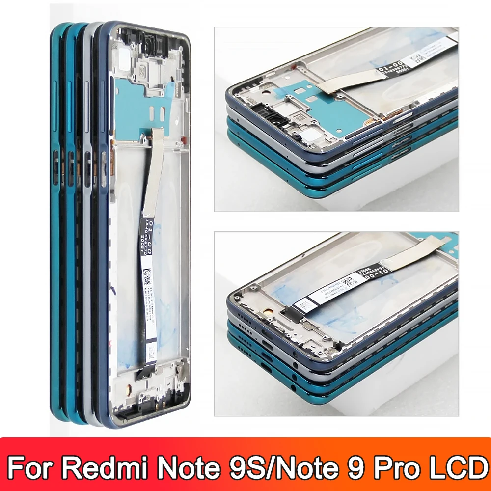 6.67 \'\'LCD Com Moldura Para Xiaomi Redmi Note 9S Display LCD Digitador Para Redmi Note 9 PRO Tela LCD 10-Touch