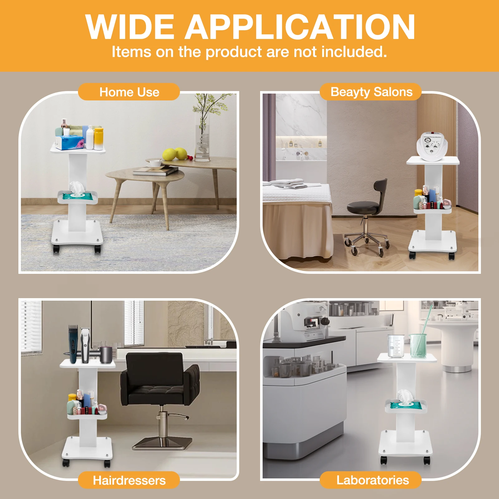 88LBS صالون المتداول عربة تسوق مع سلة 69 سنتيمتر/27In سبا صالون تجميل معدات التخزين حامل آلة المنظم عربة سبا #5