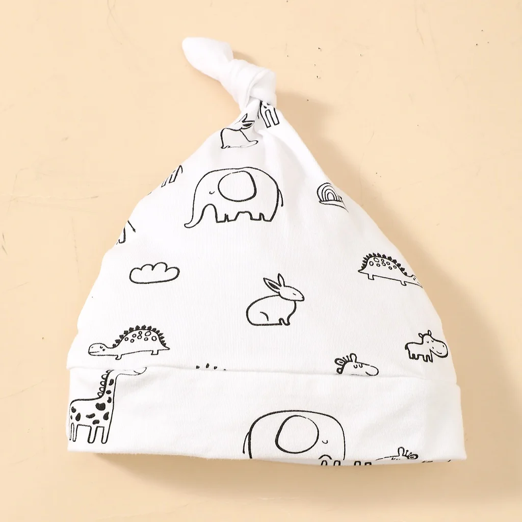 Baby Boy 0-6 Months Newborn Baby Romper+Hat White Long Sleeves Lovely Elephant Bodysuit Fashion Infant Autumn Casual Jumpsuit