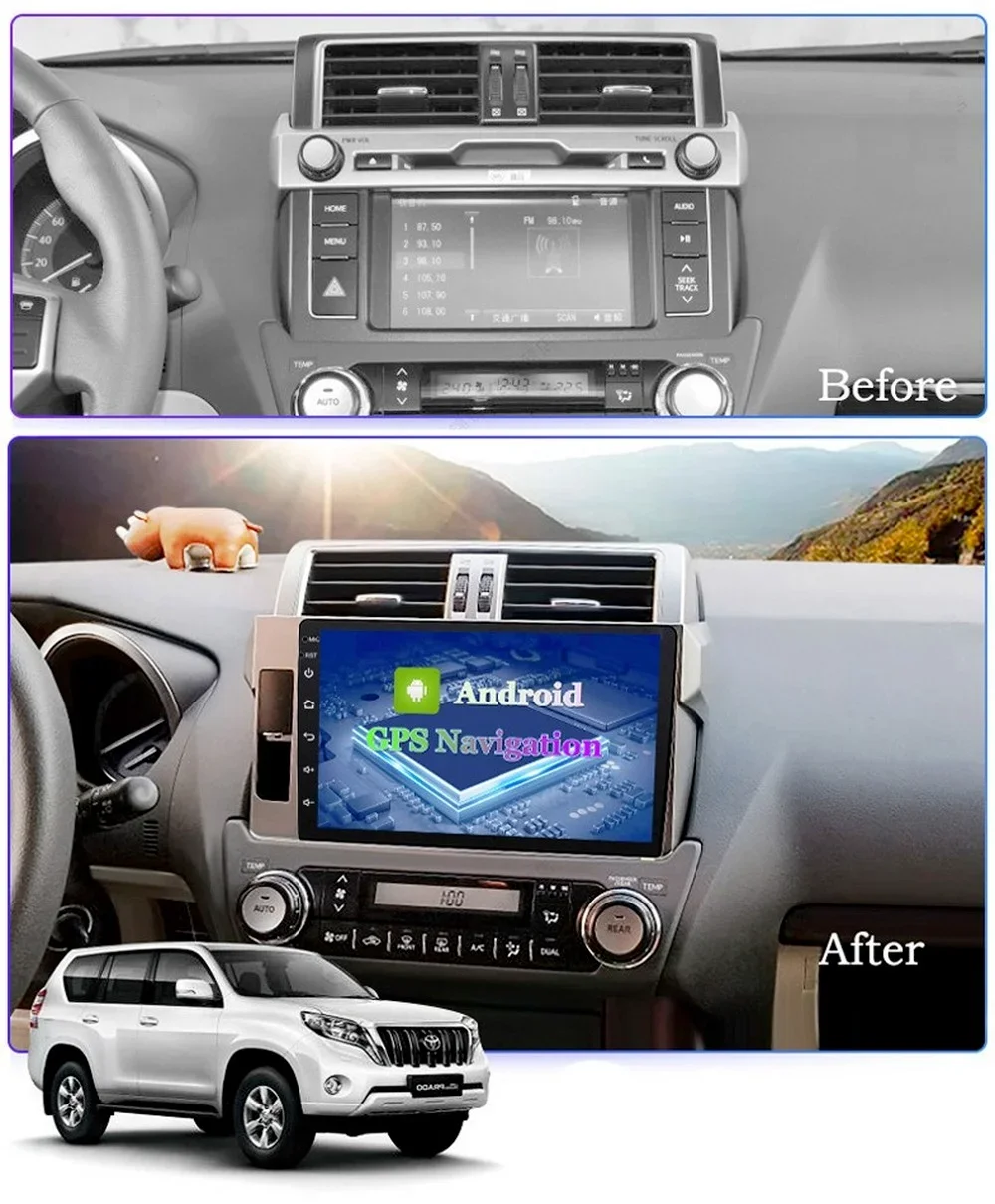 8G+128G Android 11 Car GPS Navigation For TOYOTA PRADO 2014-2017 Audio Radio Stereo Head Unit With Wifi 4G DSP CARPLAY