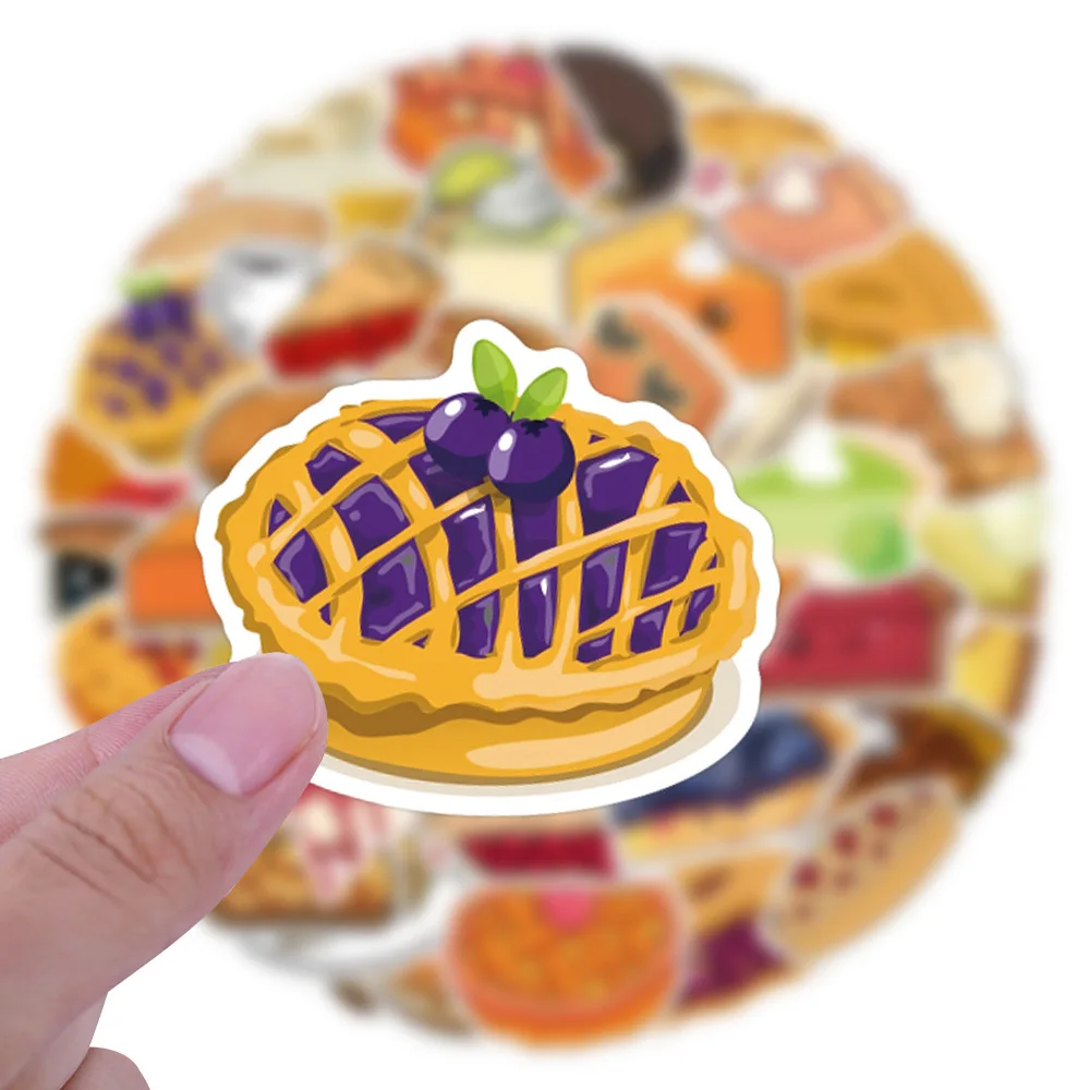 

10/30/55PCS Cartoon Snack Cake Pie Creative Funny Graffiti Stickers Decorative Water Cup Guitar Laptop Suitcase Decal Kids Toy