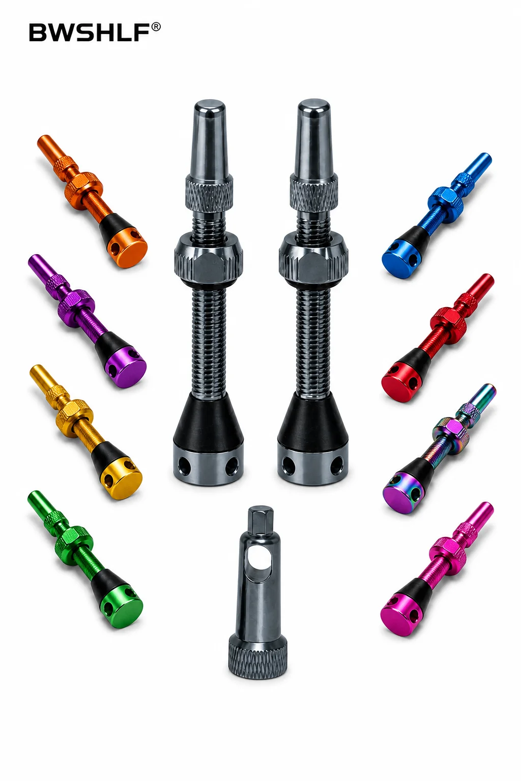 BWSHLF Bicycle Tubeless Valve 40mm 44mm Bike Tubeless Tire Valve CNC Bicycle Presta Valves Road Gravel Bike F/V Valves