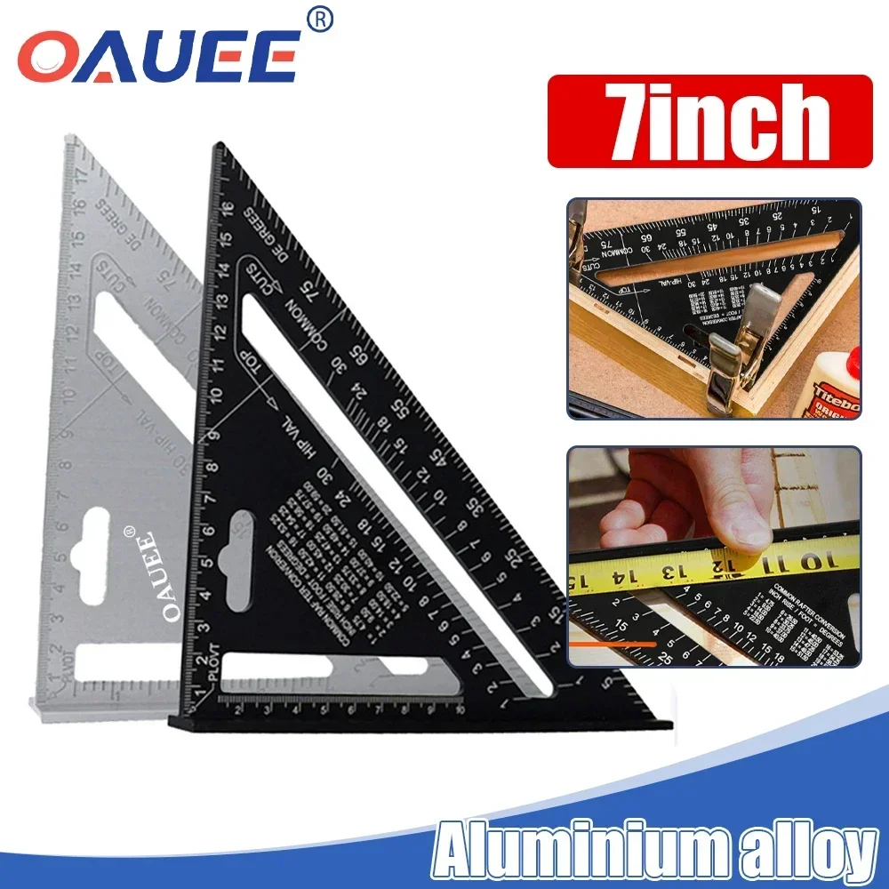 

Oauee Triangle Ruler 7inch Aluminum Alloy Angle Protractor Speed Metric Square Measuring Ruler For Building Framing Tools Gauges