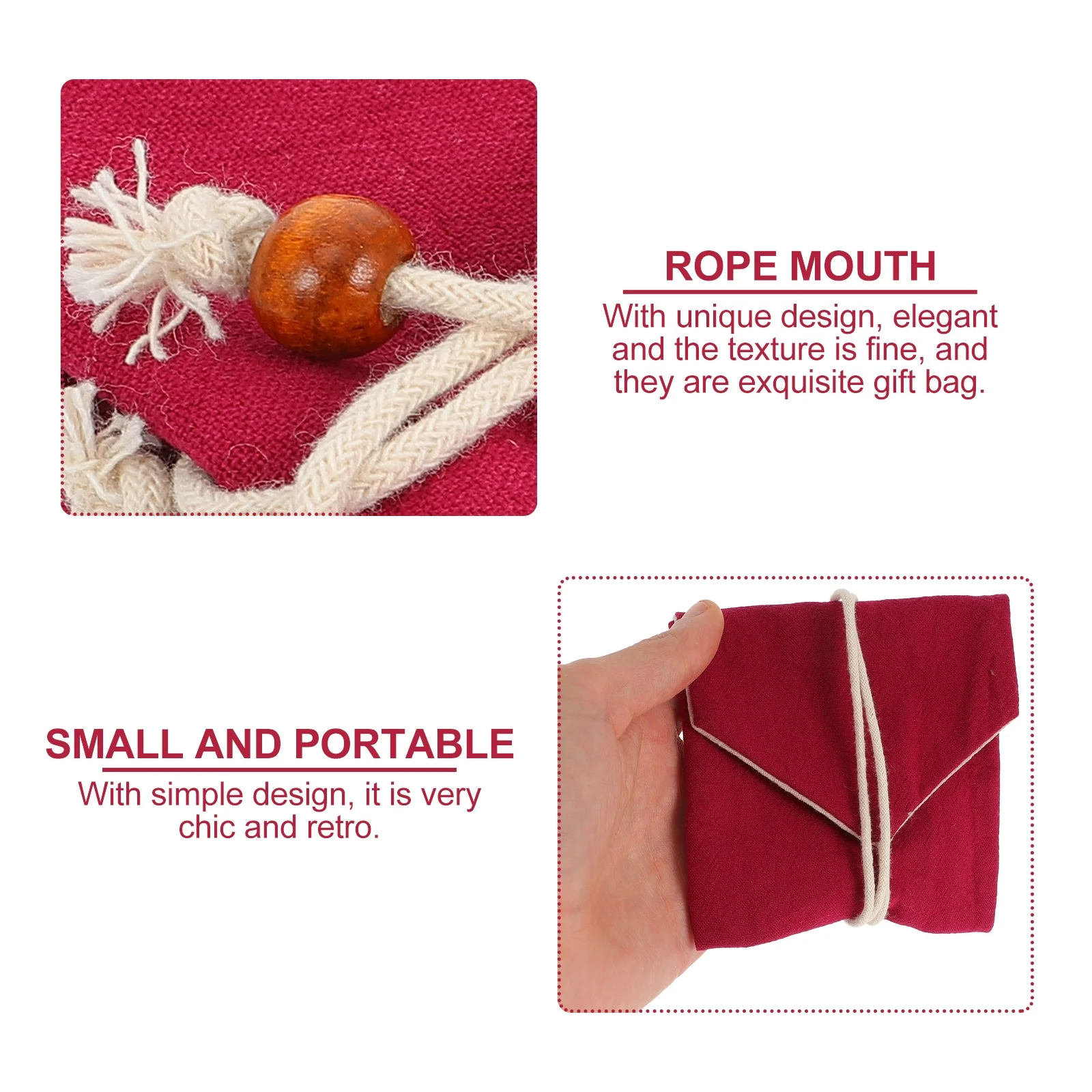 

2pcs Buddha Beads Pouches Retro Design Premium Packing Bags For Gift Storage Jewelry Party Wedding Festival Candy Chocolate