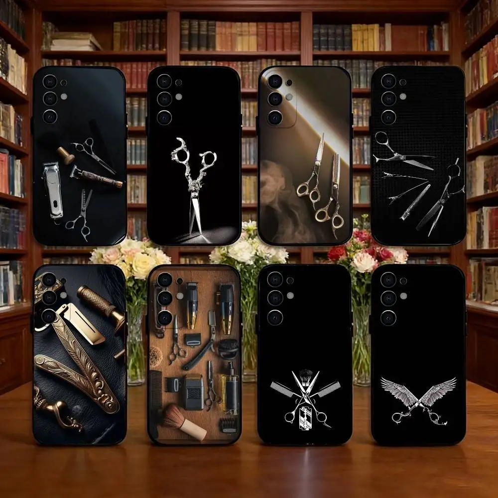 H-Hair salon tools Phone Case Black Silicone Soft For Samsung S25,S24,S21,S22,S23,S30,Ultra,S20,Plus,Fe,Lite