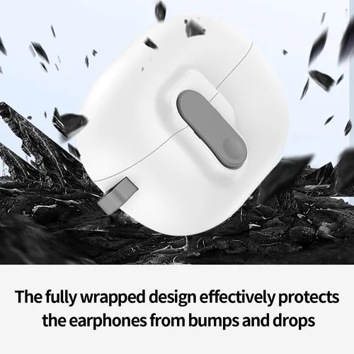 Imagen 2 del producto 2025 para Huawei FreeBuds Pro 4/Pro3 Funda para auriculares Funda de lujo con llavero Funda protectora a prueba de golpes con cordón (blanco)