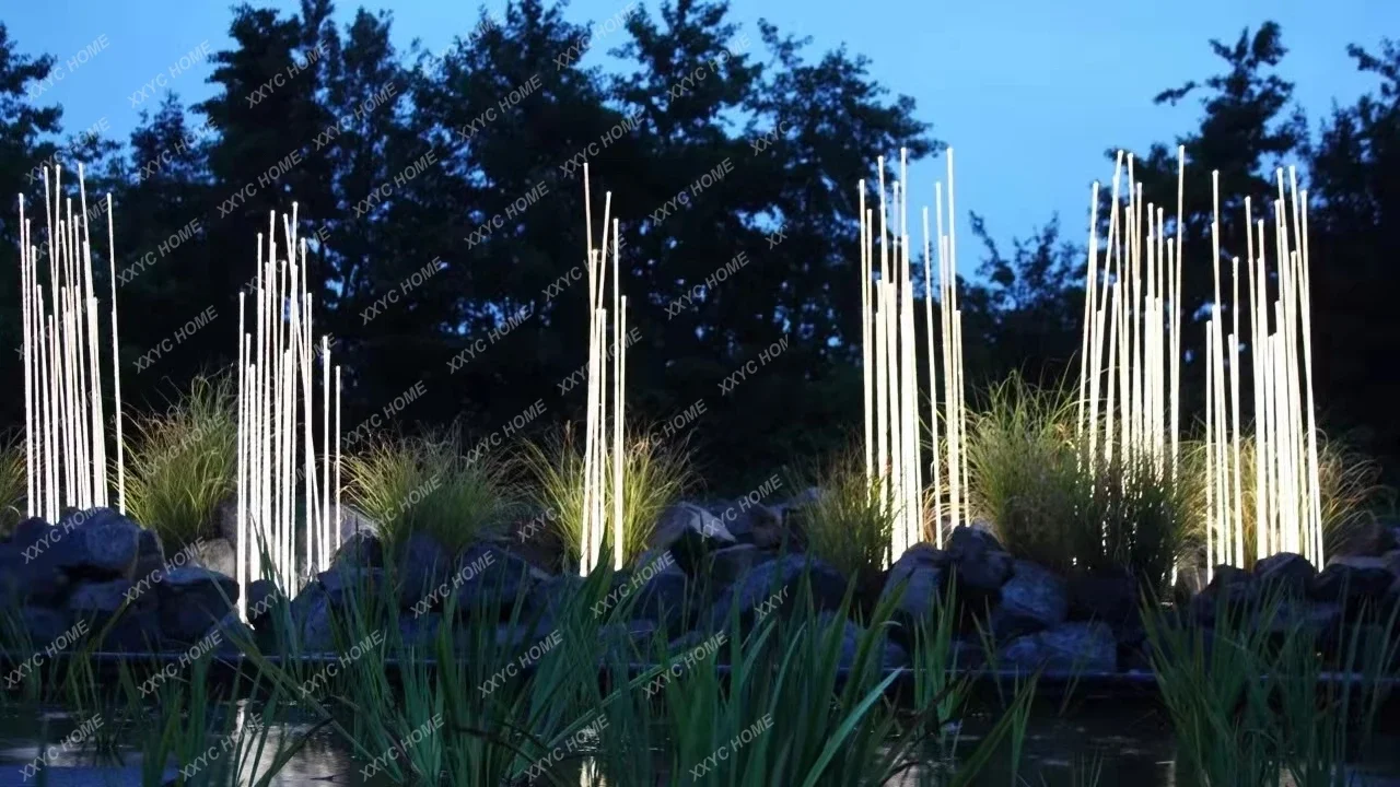 Customized LED Optical Fiber Reed Creative Courtyard Outdoor Park Villa Landscape Decoration Lamp Garden Lighting Lawn Lamp