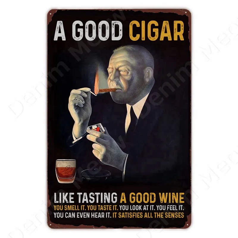 Vintage Whiskey Retro Plaque, Metal Tin Sign, Bourbon Wall Art Prints, Home, Bar, Club, Man Cave, Cigar, Shop Decor, Gift