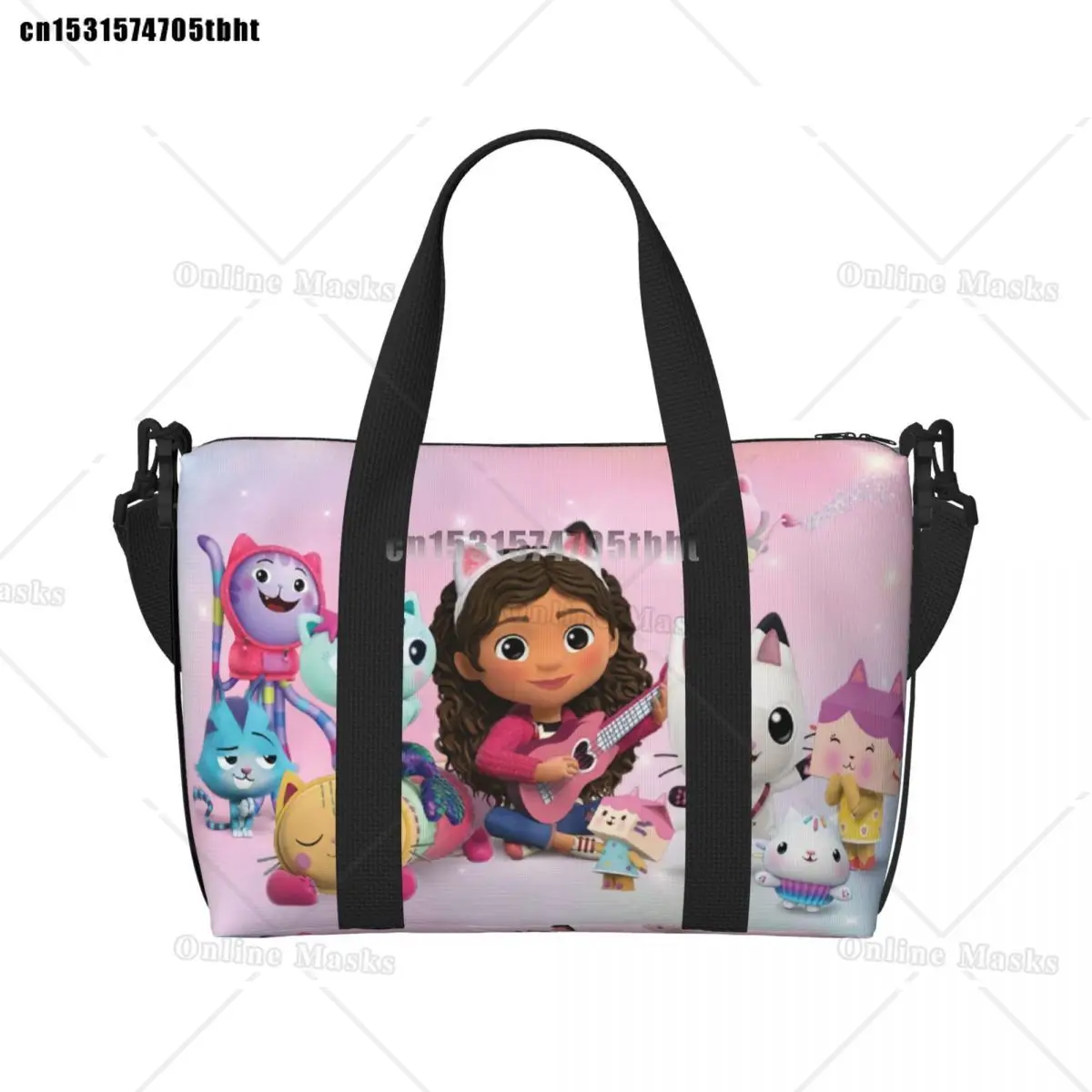 

Gabbys Mercat Cats Grocery Shopping Tote Bag Women Big Capacity Cartoon Dollhouse Beach Gym Travel Bags