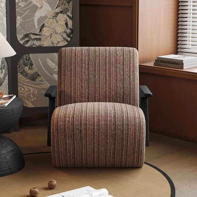 

Light French medieval style solid wood leisure chair designer retro single chair living room balcony bed and breakfast sofa