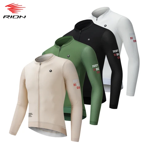 RION-Camiseta de ciclismo para hombre, camisetas de manga larga para bicicleta de montaña, camisetas de montaña, ropa de equipo de bicicleta profesional transpirable 15 ℃ -24 ℃