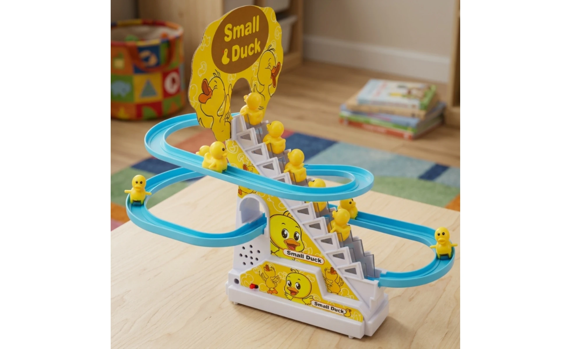 Electric Duck Climbing Stairs Toy Interactive Duck Climbing Stairs Toy Playset Flashing Funny for Toddlers, Playroom, Home