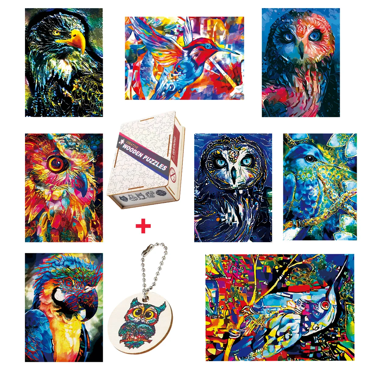 

Элегантный Деревянный красочный пазл с животными, деревянные изделия «сделай сам», интерактивные обучающие игры для взрослых, подарки для детей на день рождения