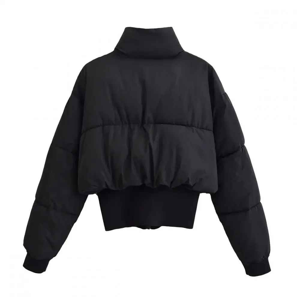 

Collar Cotton Jacket 2025 New Arrival French-Style Black Stand-Up