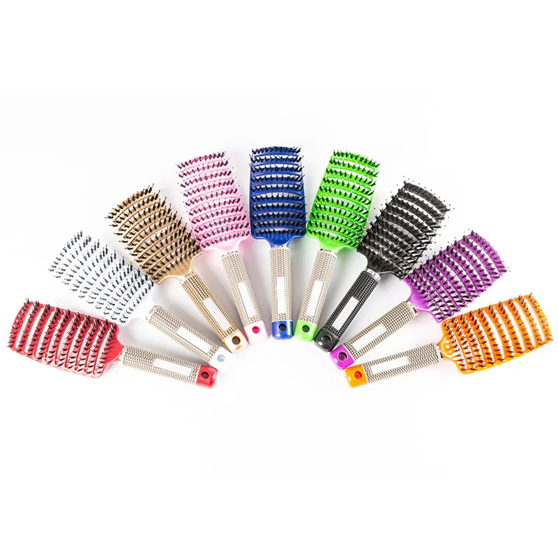 

Big Bend Comb Pork Rib Comb Pig Mane Anti static Bend Massage Comb Nine Row Comb Styling Curling Plastic Hair Straightening Comb